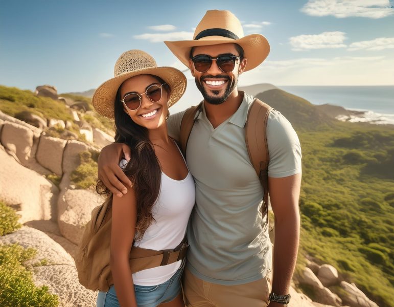 healthy couple exploring